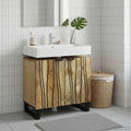 Waschbeckenschrank mit Tür Braun 62 x 33 x 58 cm Holzwerkstoff