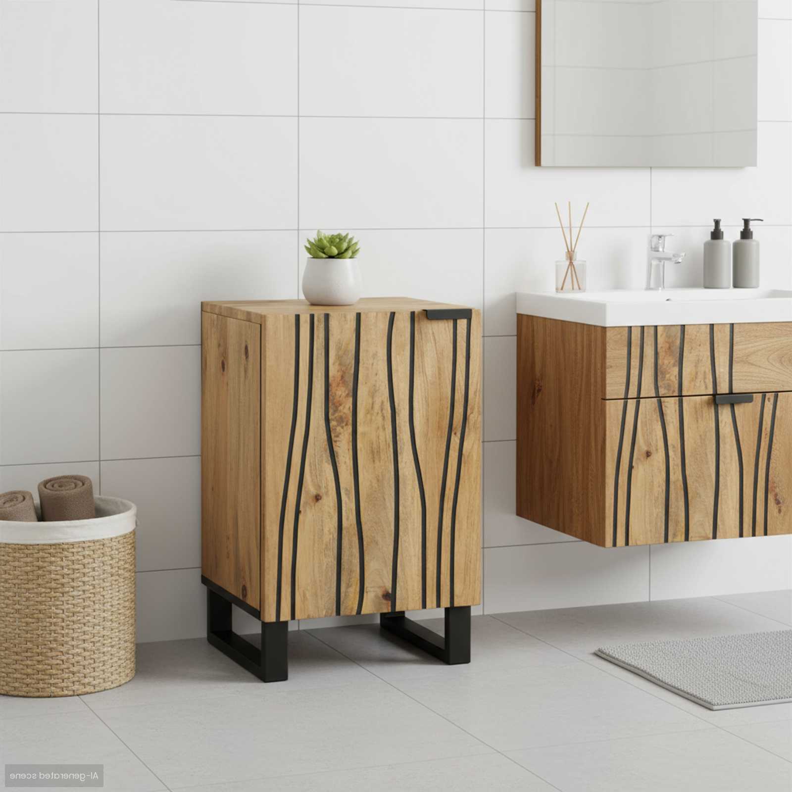 Waschbeckenschrank Braun 38 x 33,5 x 58 cm Holzwerkstoff
