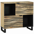 Sideboard Braun 80 x 33 x 75 cm massives Mangoholz