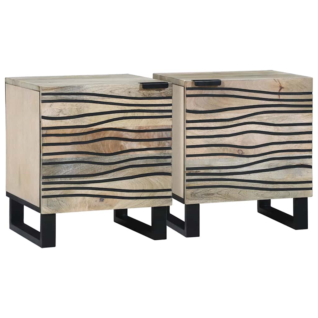 Nachttisch 2 pcs Weiß 40 x 33 x 46 cm Holzwerkstoff