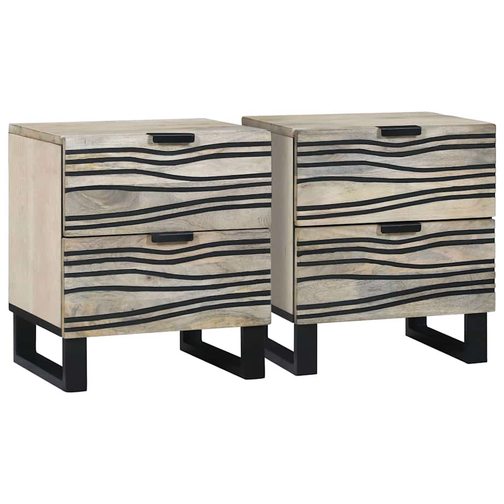 Nachttisch 2 pcs Weiß 40 x 33 x 46 cm Holzwerkstoff