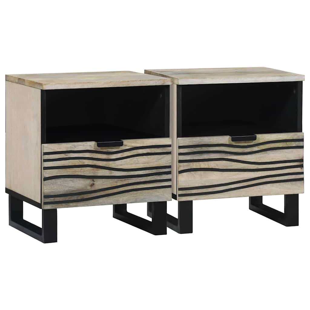 Nachttisch 2 pcs Weiß 40 x 33 x 46 cm Holzwerkstoff
