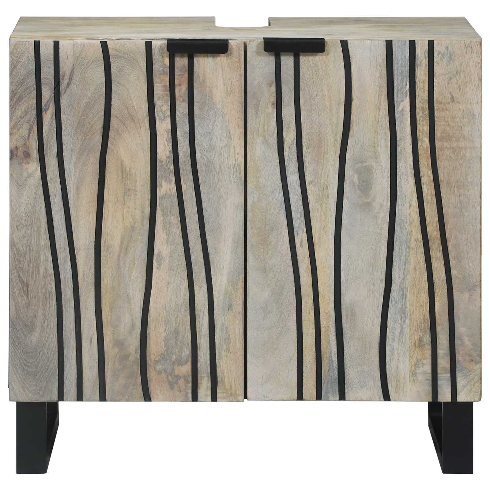 Waschbeckenschrank mit Regal Weiß 62 x 33 x 58 cm Holzwerkstoff