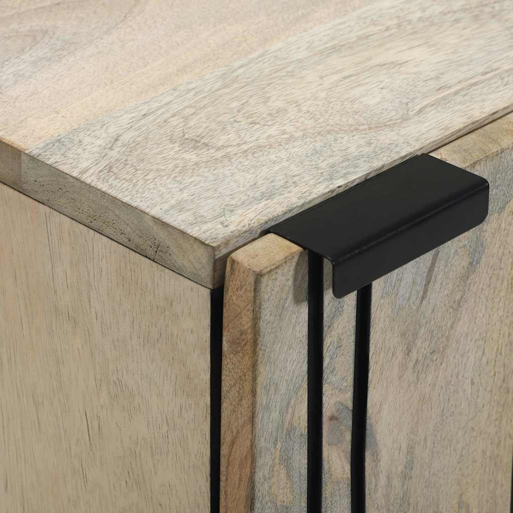 Sideboard Weiß 40 x 33 x 75 cm massives Mangoholz