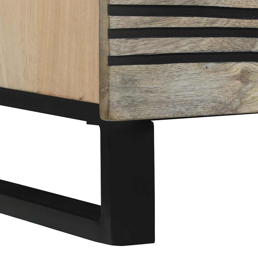 Sideboard Weiß 80 x 33 x 75 cm massives Mangoholz