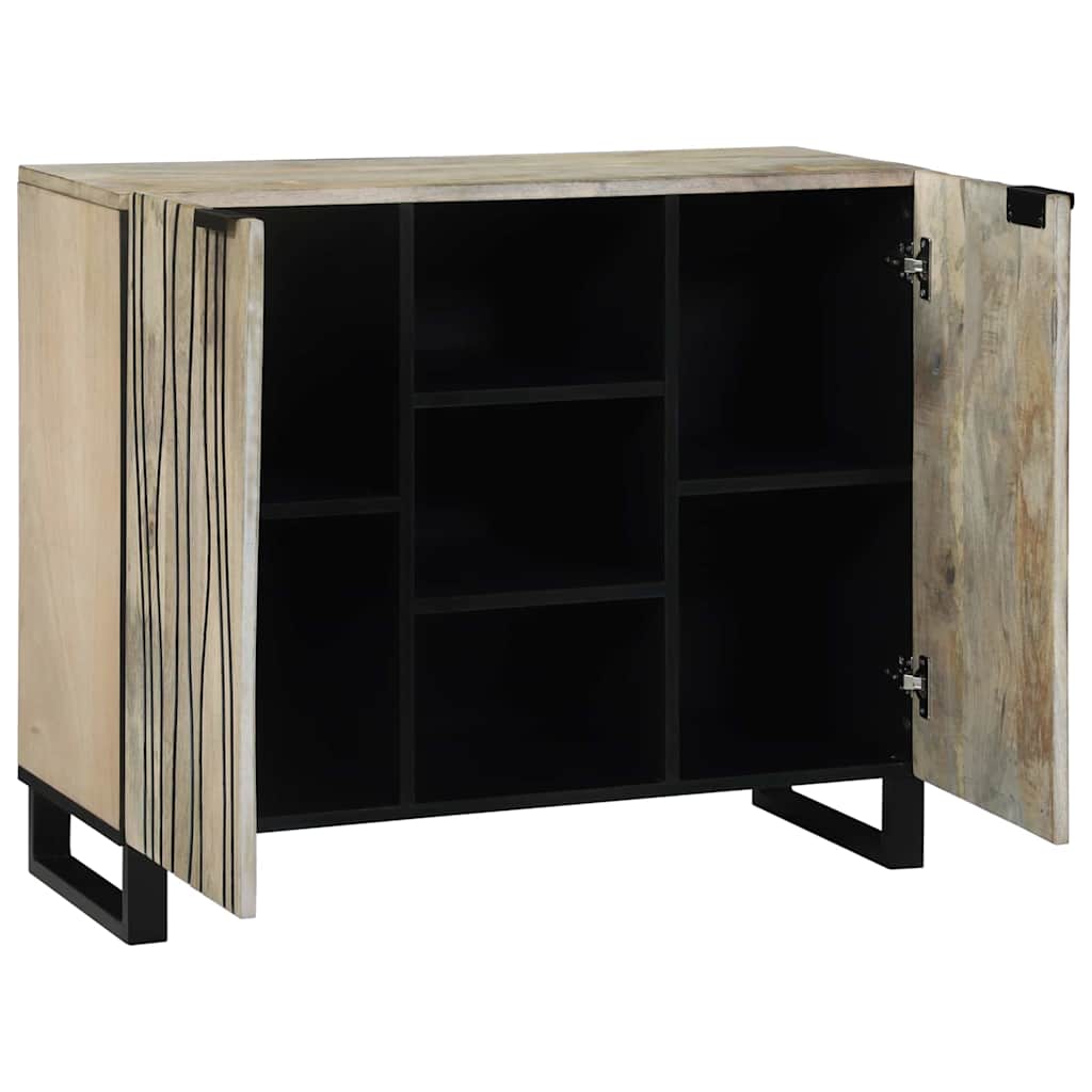 Sideboard Weiß 90 x 33 x 75 cm massives Mangoholz