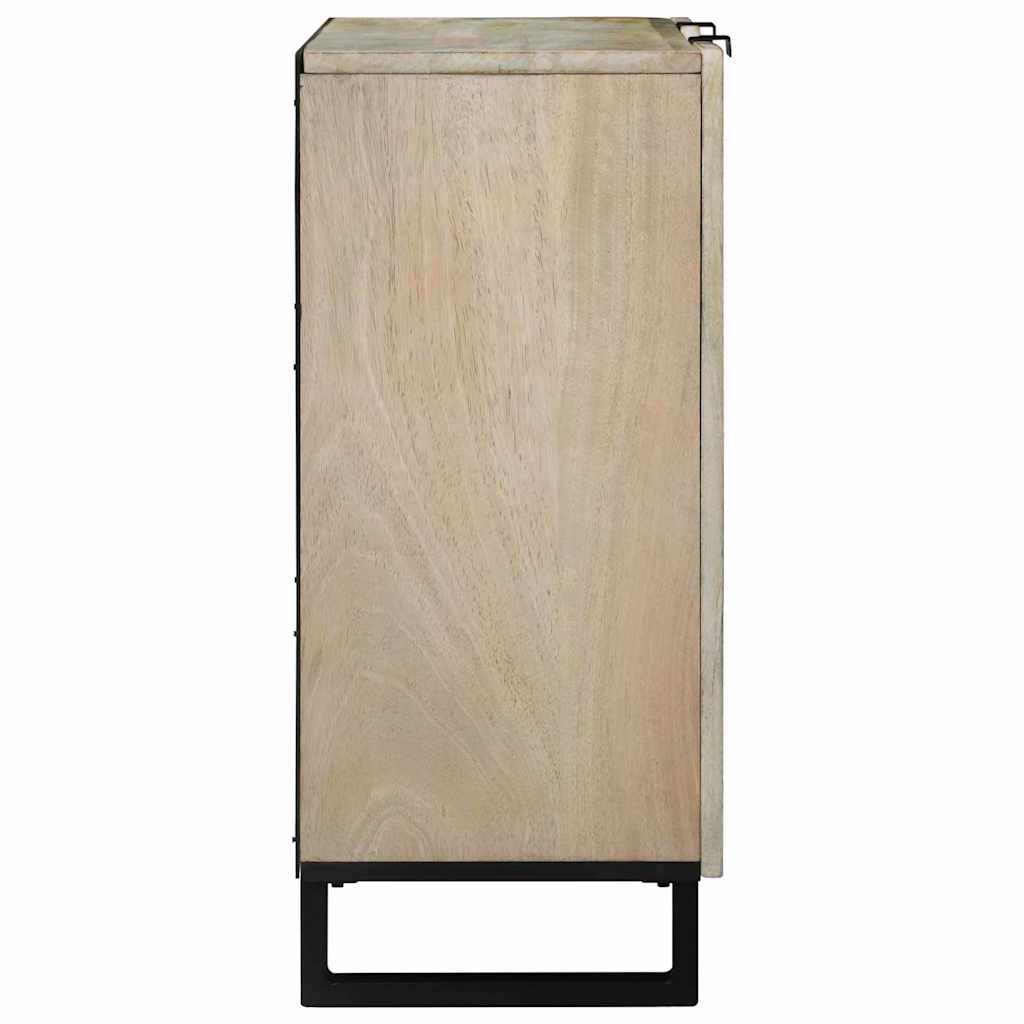 Sideboard Weiß 90 x 33 x 75 cm massives Mangoholz