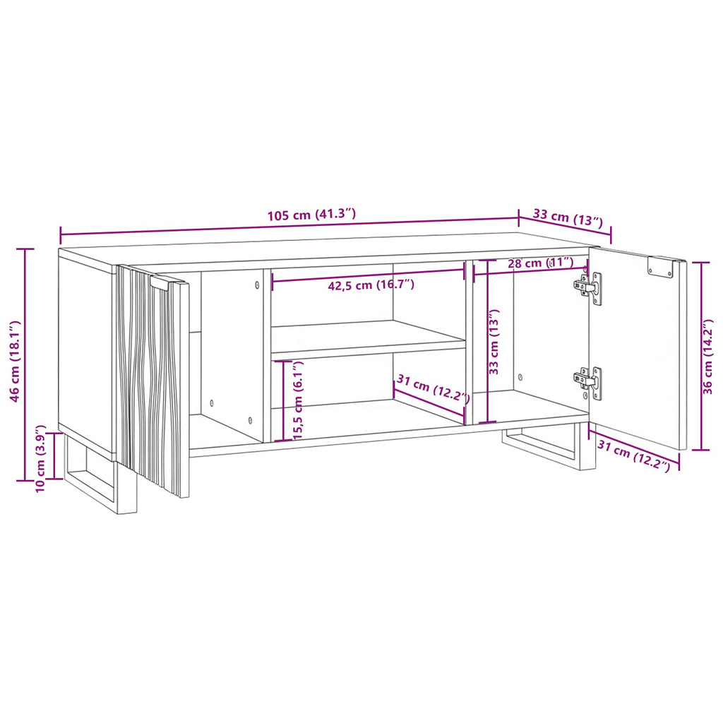 TV-Einheiten Walnuss 105 x 33 x 46 cm Holzwerkstoff