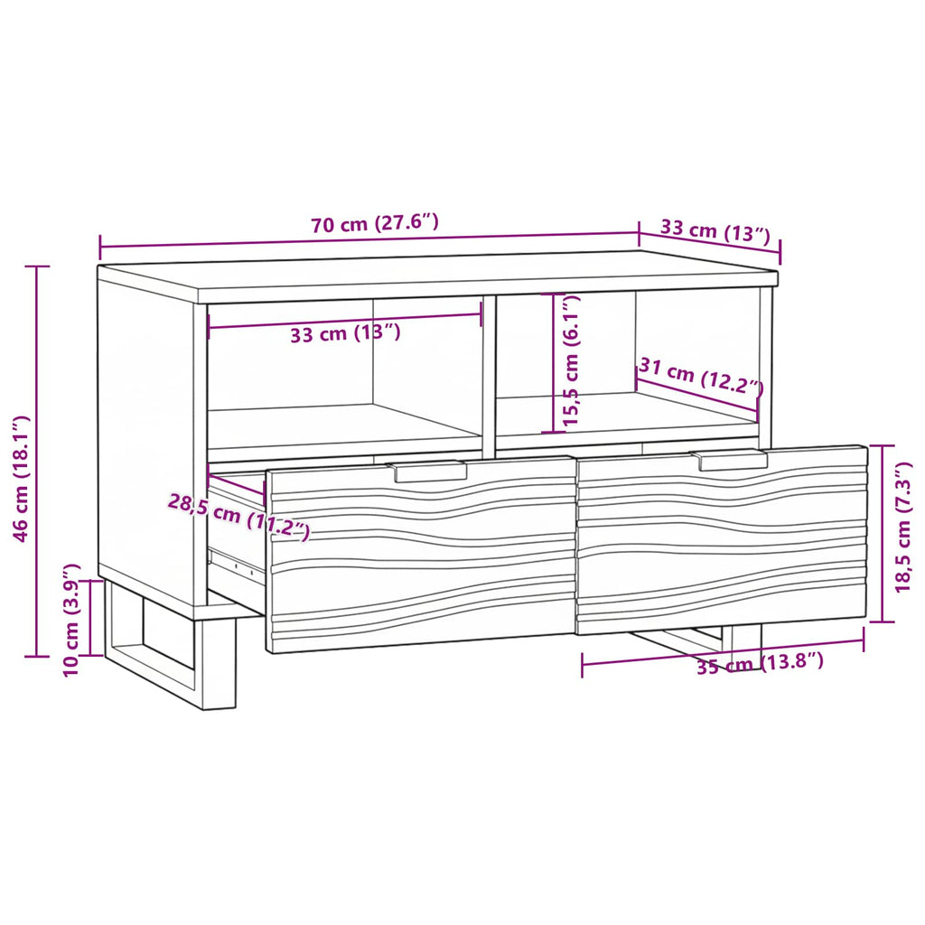 TV-Einheiten Walnuss 70 x 33 x 46 cm Holzwerkstoff