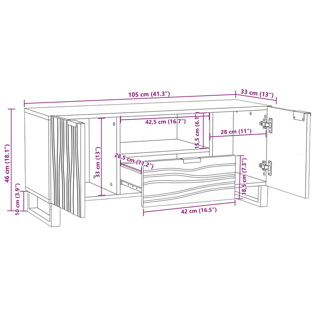 TV-Einheiten Walnuss 105 x 33 x 46 cm Holzwerkstoff