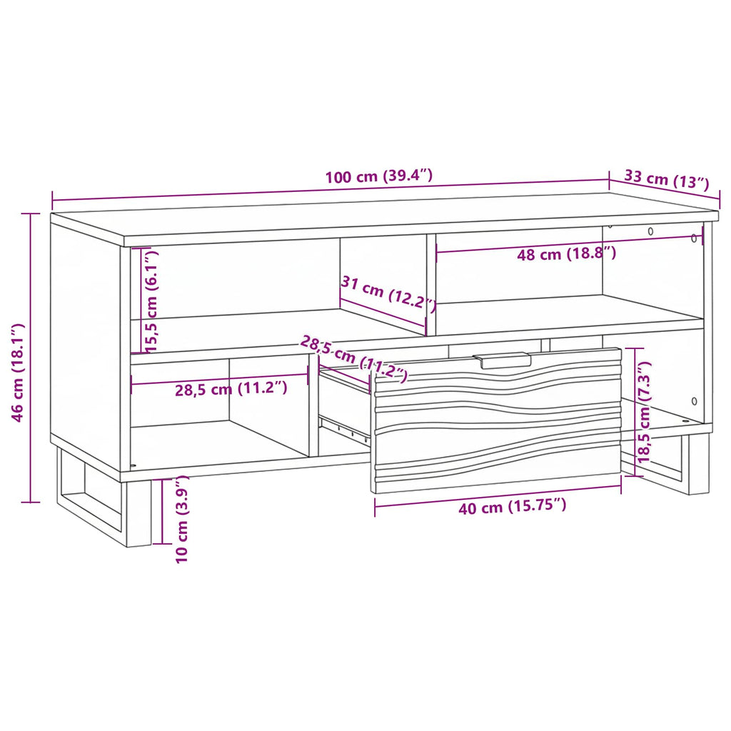 TV-Einheiten Walnuss 105 x 33 x 46 cm Holzwerkstoff