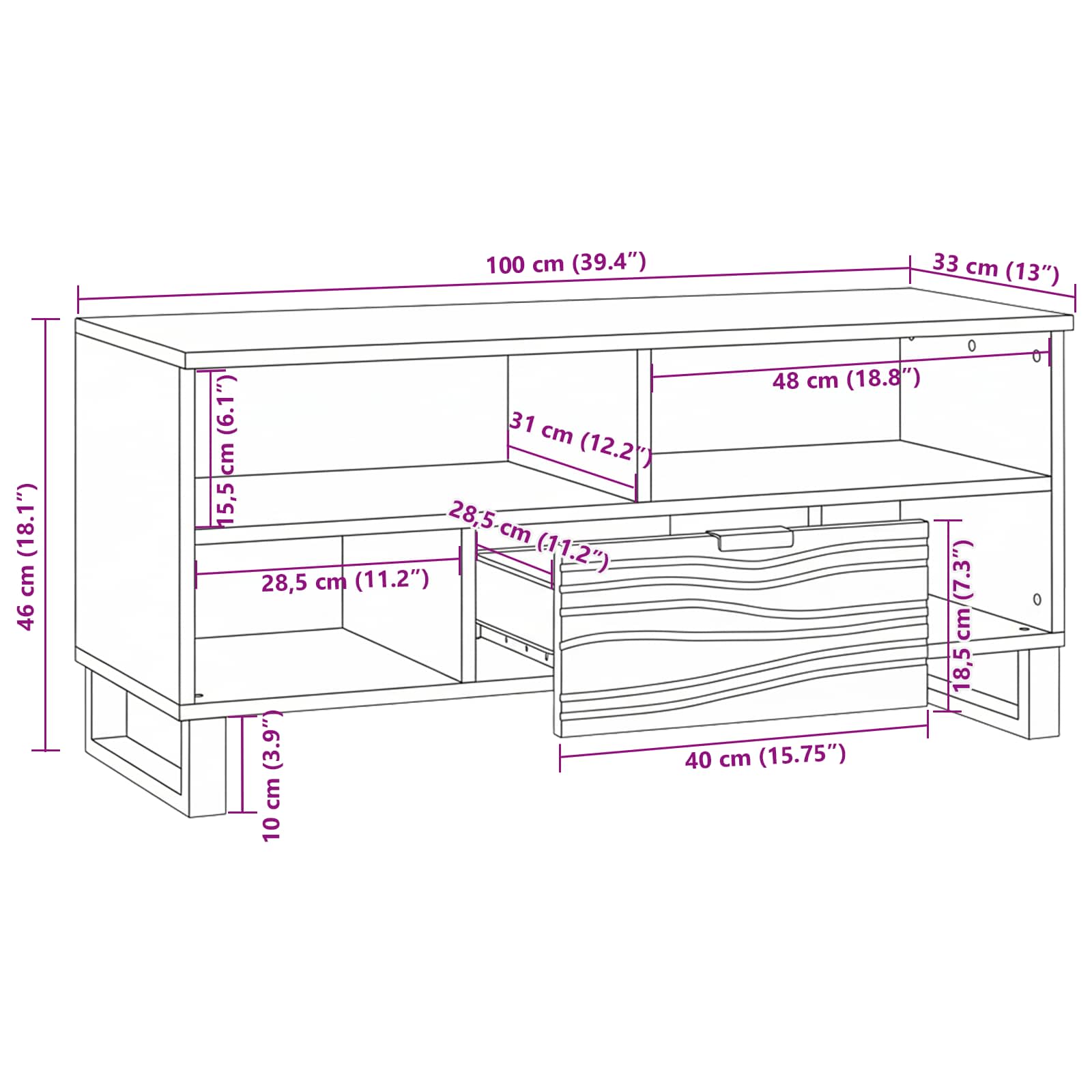 TV-Einheiten Walnuss 105 x 33 x 46 cm Holzwerkstoff