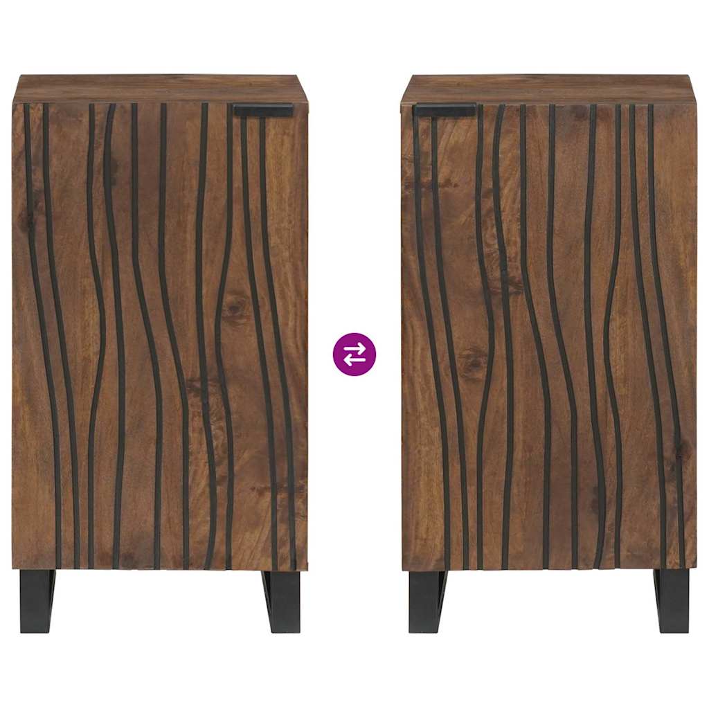 Sideboard Braun 40 x 33 x 75 cm massives Mangoholz