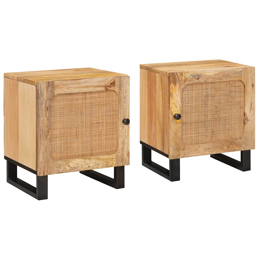 Nachttisch 2 pcs Natur 40 x 33 x 46 cm