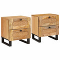 Nachttisch 2 pcs Natur 40 x 33 x 46 cm Massivholz Mango