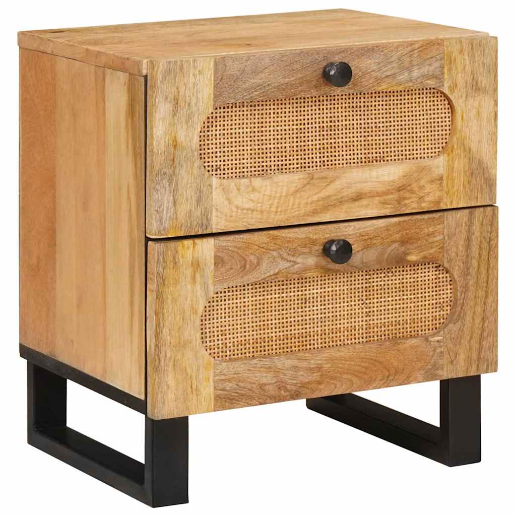 Nachttisch 2 pcs Natur 40 x 33 x 46 cm Massivholz Mango