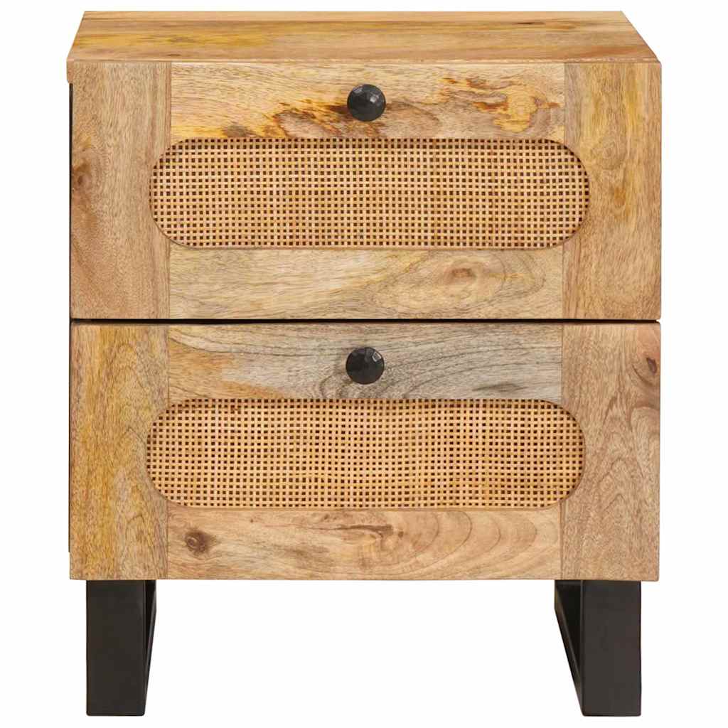Nachttisch 2 pcs Natur 40 x 33 x 46 cm Massivholz Mango