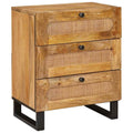 Nachttisch Natur 50 x 33 x 62 cm Massivholz Mango