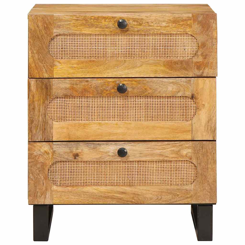 Nachttisch Natur 50 x 33 x 62 cm Massivholz Mango