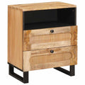Nachttisch Natur 50 x 33 x 62 cm Massivholz Mango