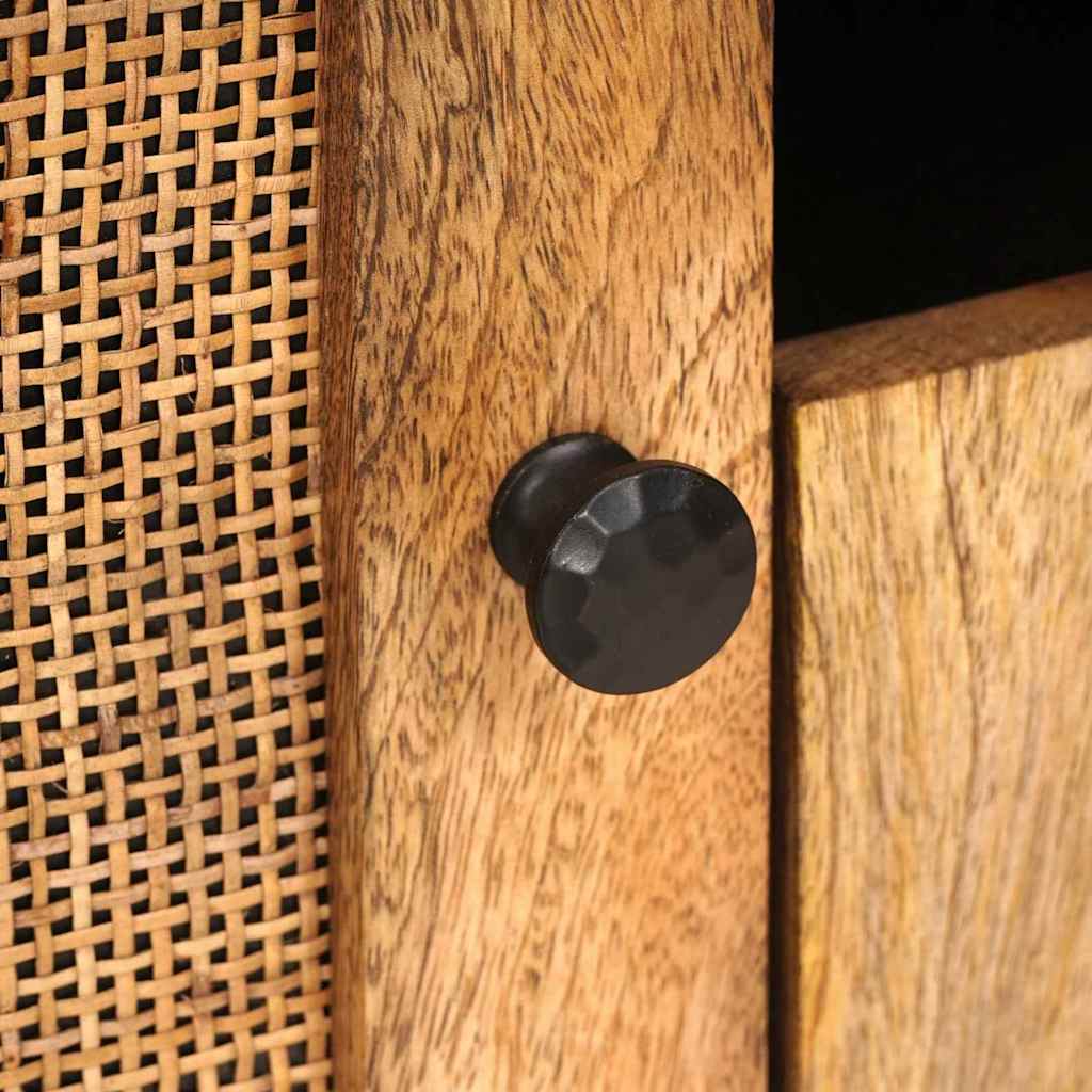 TV-Schränk mit Speicher Braun 105 x 33 x 46 cm Massivholz Mango