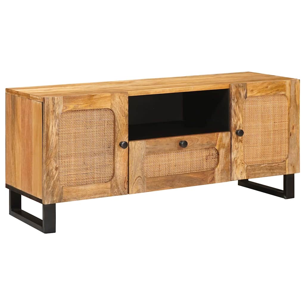 TV-Schränk mit Speicher Braun 105 x 33 x 46 cm Massivholz Mango