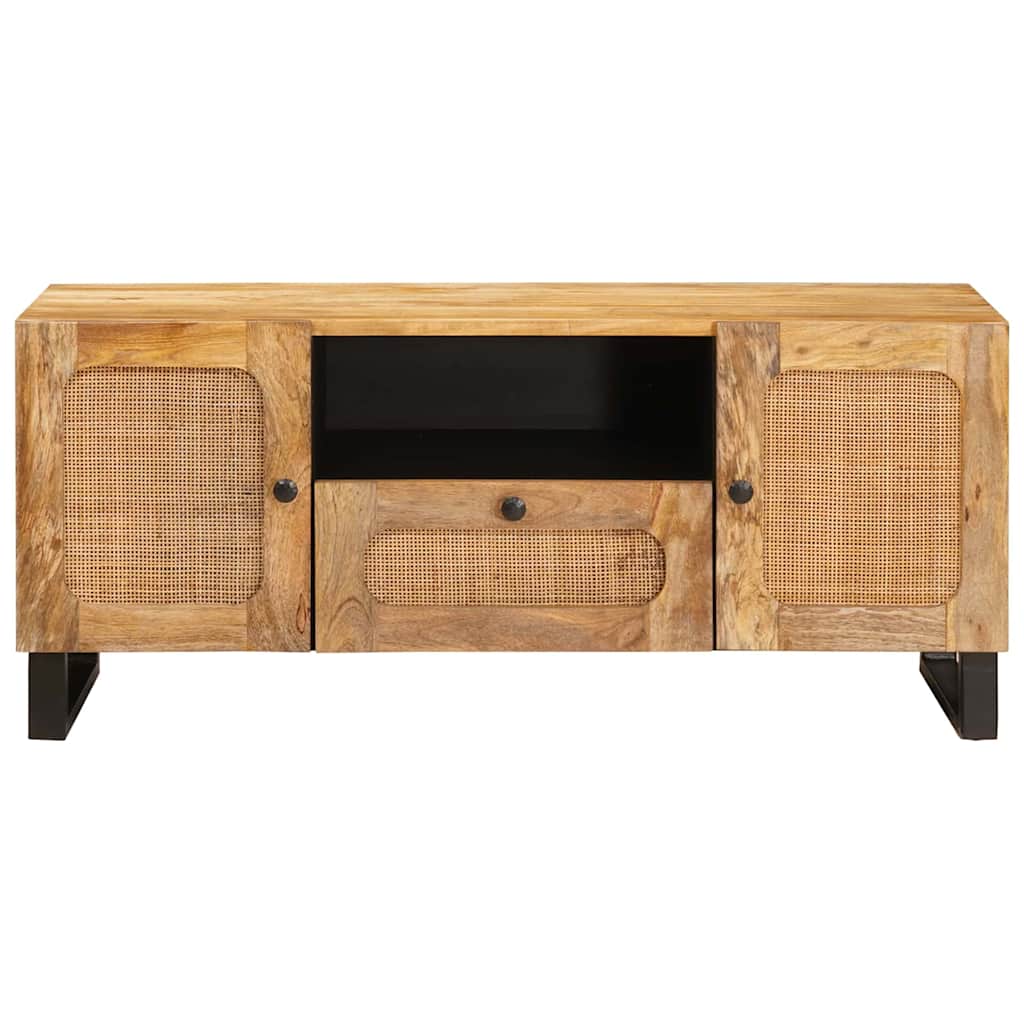 TV-Schränk mit Speicher Braun 105 x 33 x 46 cm Massivholz Mango