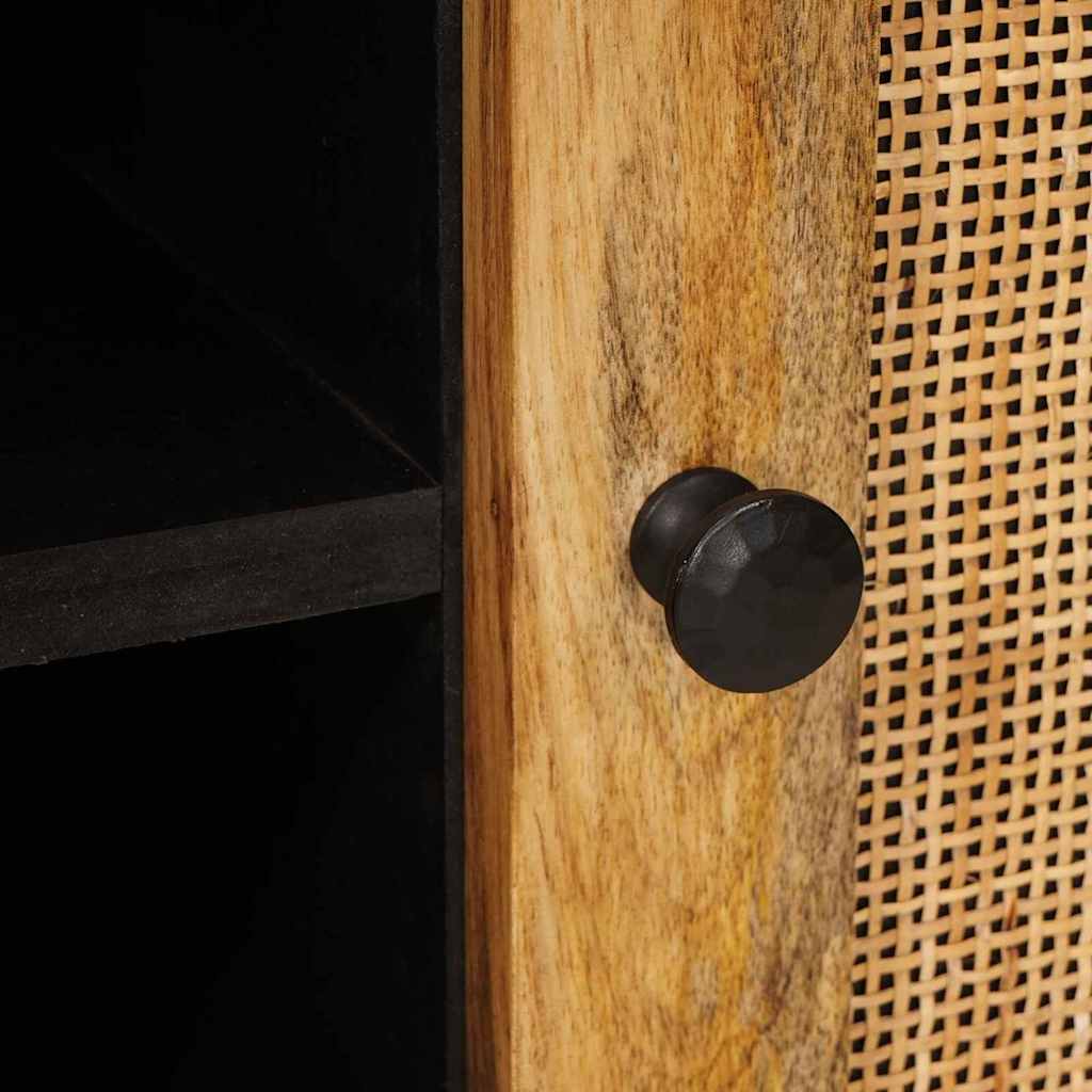 TV-Schränk mit Speicher Braun 80 x 33 x 46 cm Massivholz Mango