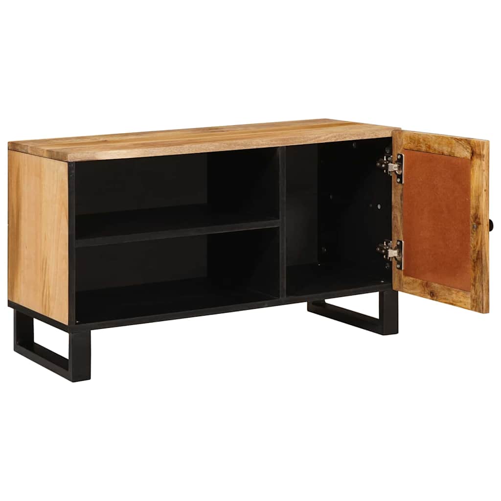 TV-Schränk mit Speicher Braun 80 x 33 x 46 cm Massivholz Mango