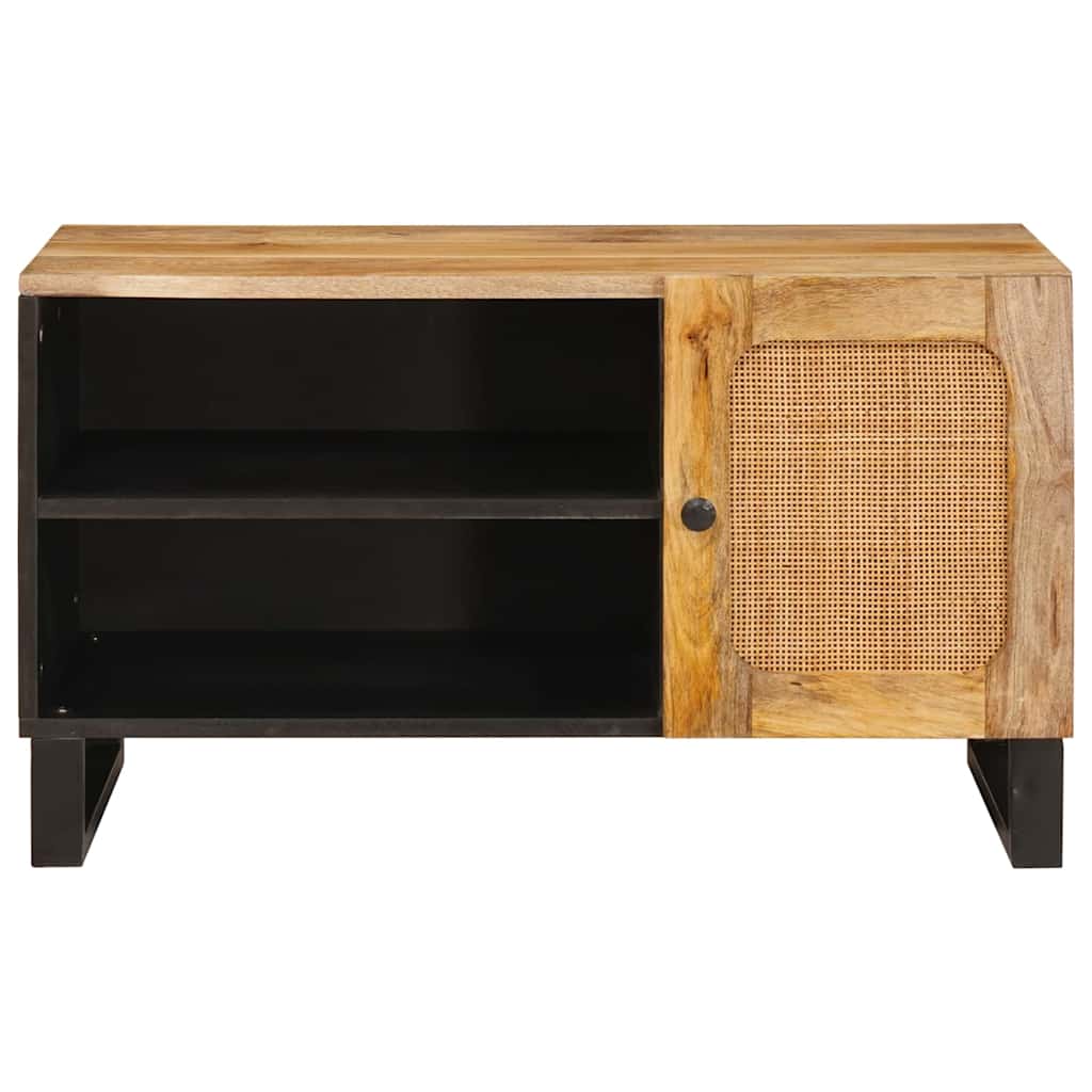 TV-Schränk mit Speicher Braun 80 x 33 x 46 cm Massivholz Mango