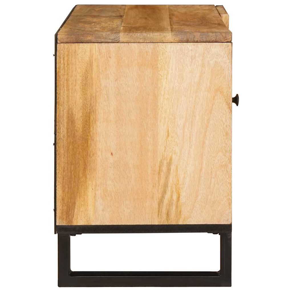 TV-Schränk mit Speicher Braun 80 x 33 x 46 cm Massivholz Mango