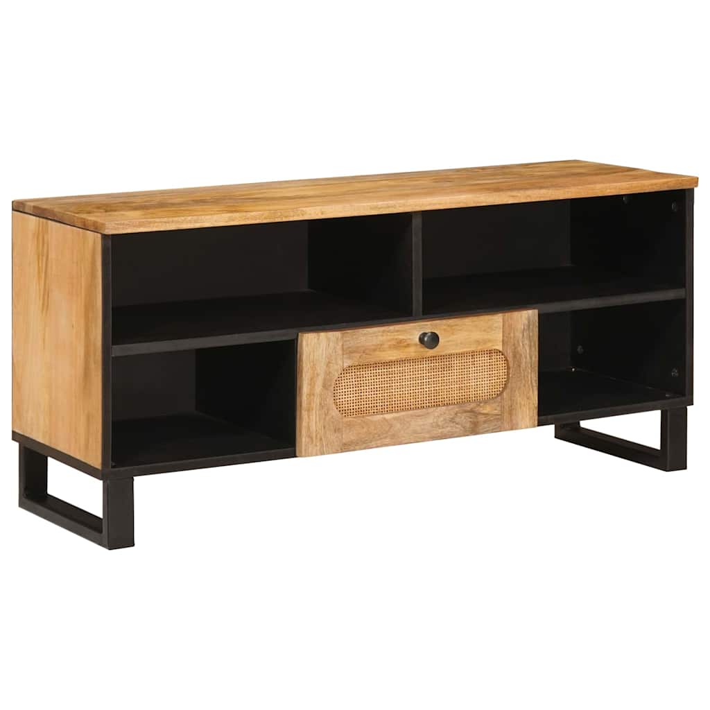 TV-Schränk mit Regal Braun 100 x 33 x 46 cm Massivholz Mango