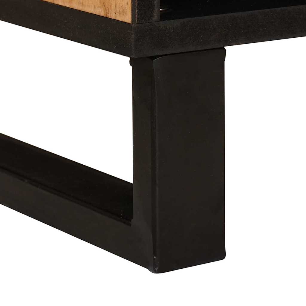 TV-Schränk mit Regal Braun 80 x 33 x 46 cm Massivholz Mango