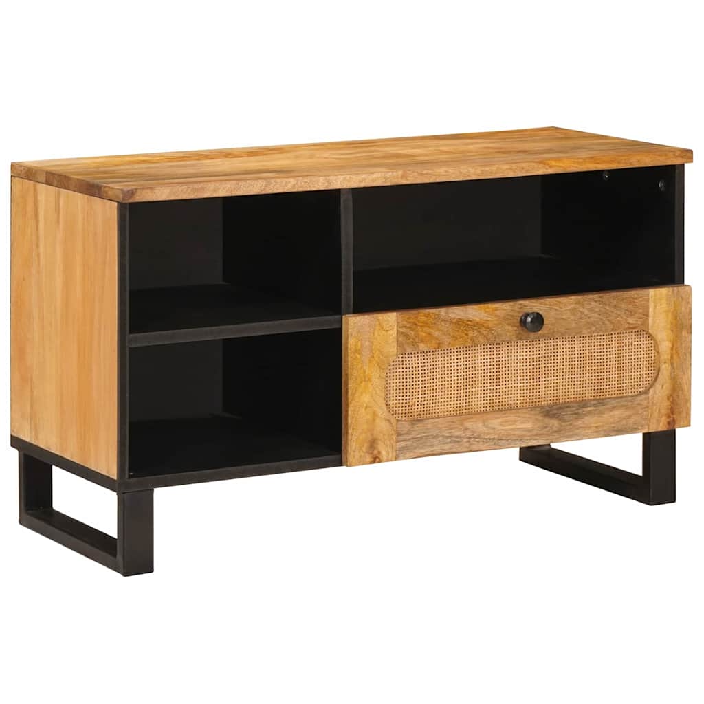 TV-Schränk mit Regal Braun 80 x 33 x 46 cm Massivholz Mango