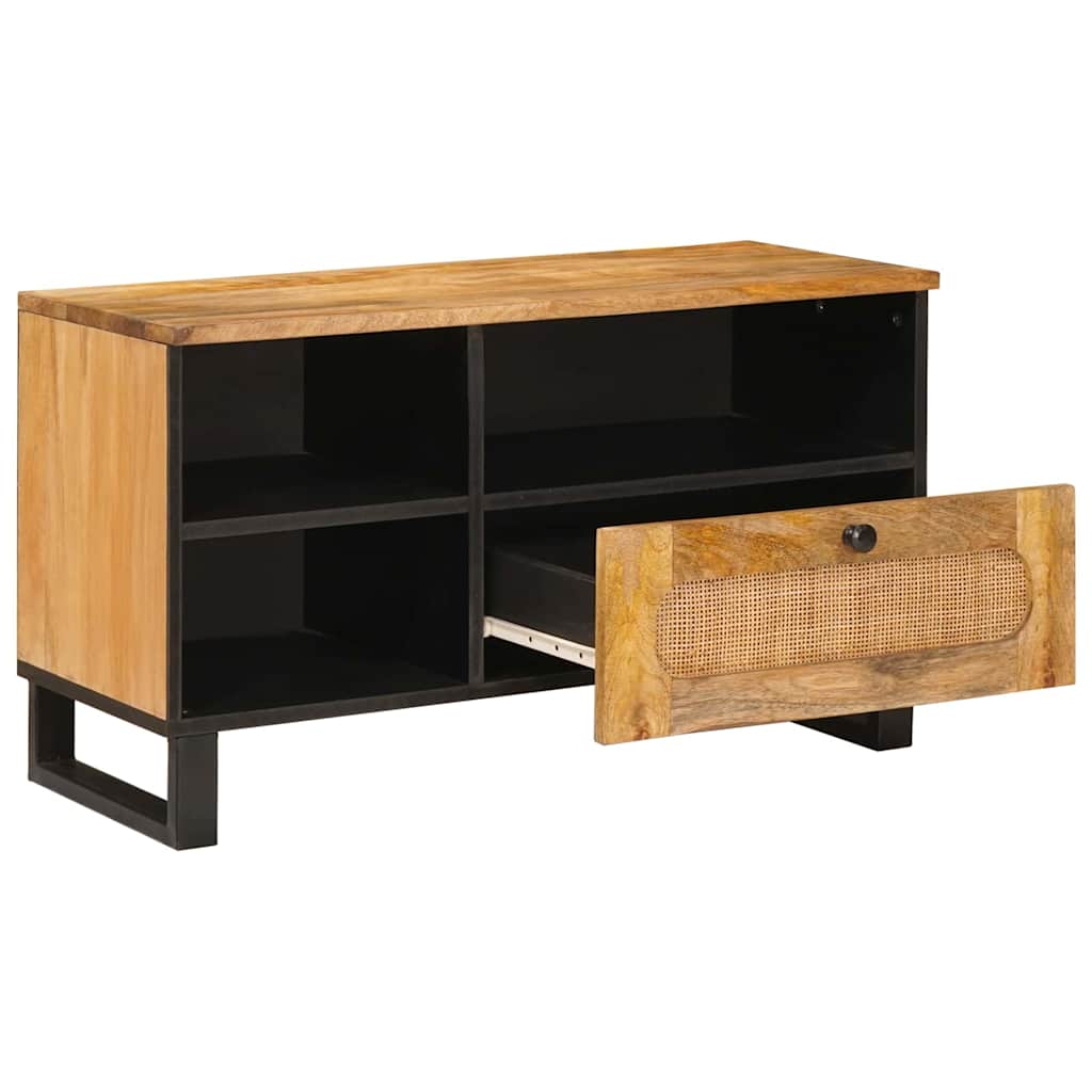 TV-Schränk mit Regal Braun 80 x 33 x 46 cm Massivholz Mango