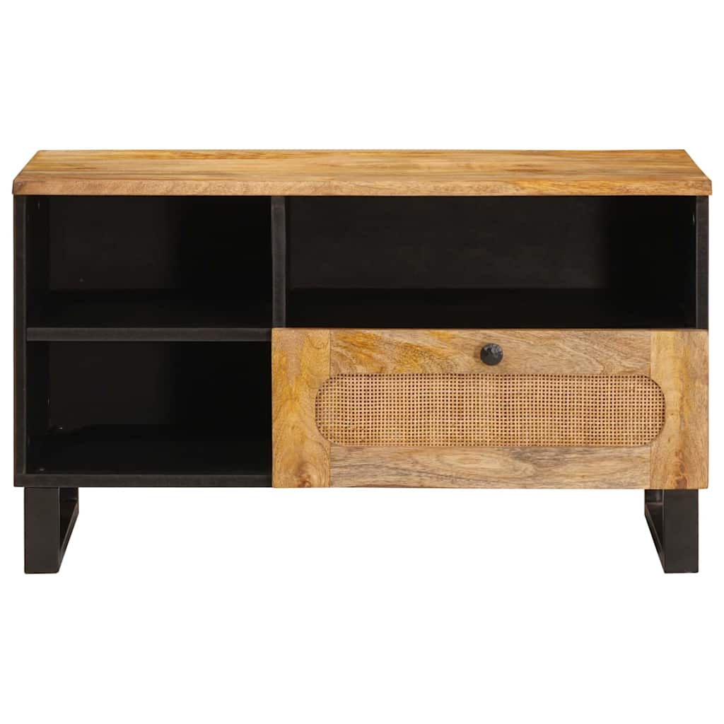 TV-Schränk mit Regal Braun 80 x 33 x 46 cm Massivholz Mango