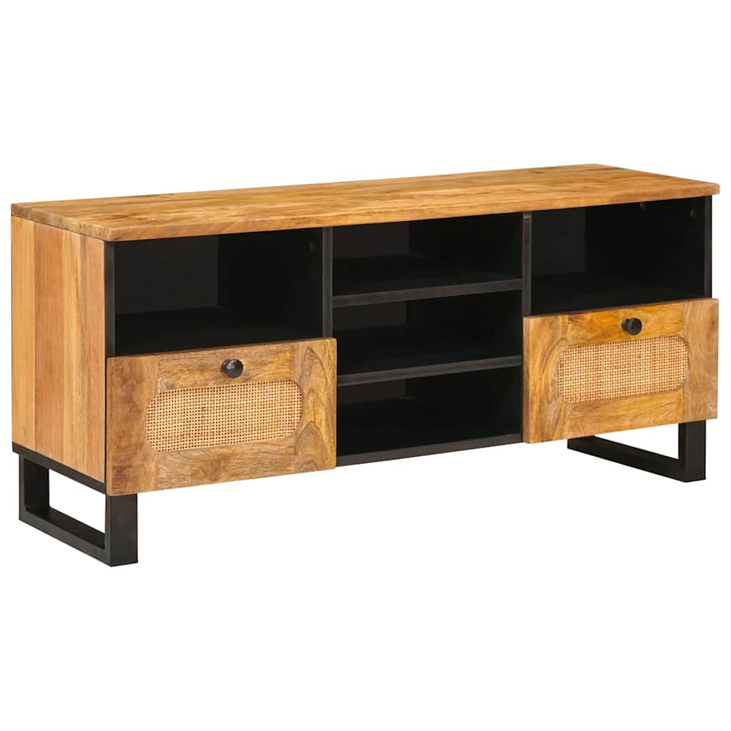 TV-Schränk mit Regal Braun 100 x 33 x 46 cm Massivholz Mango