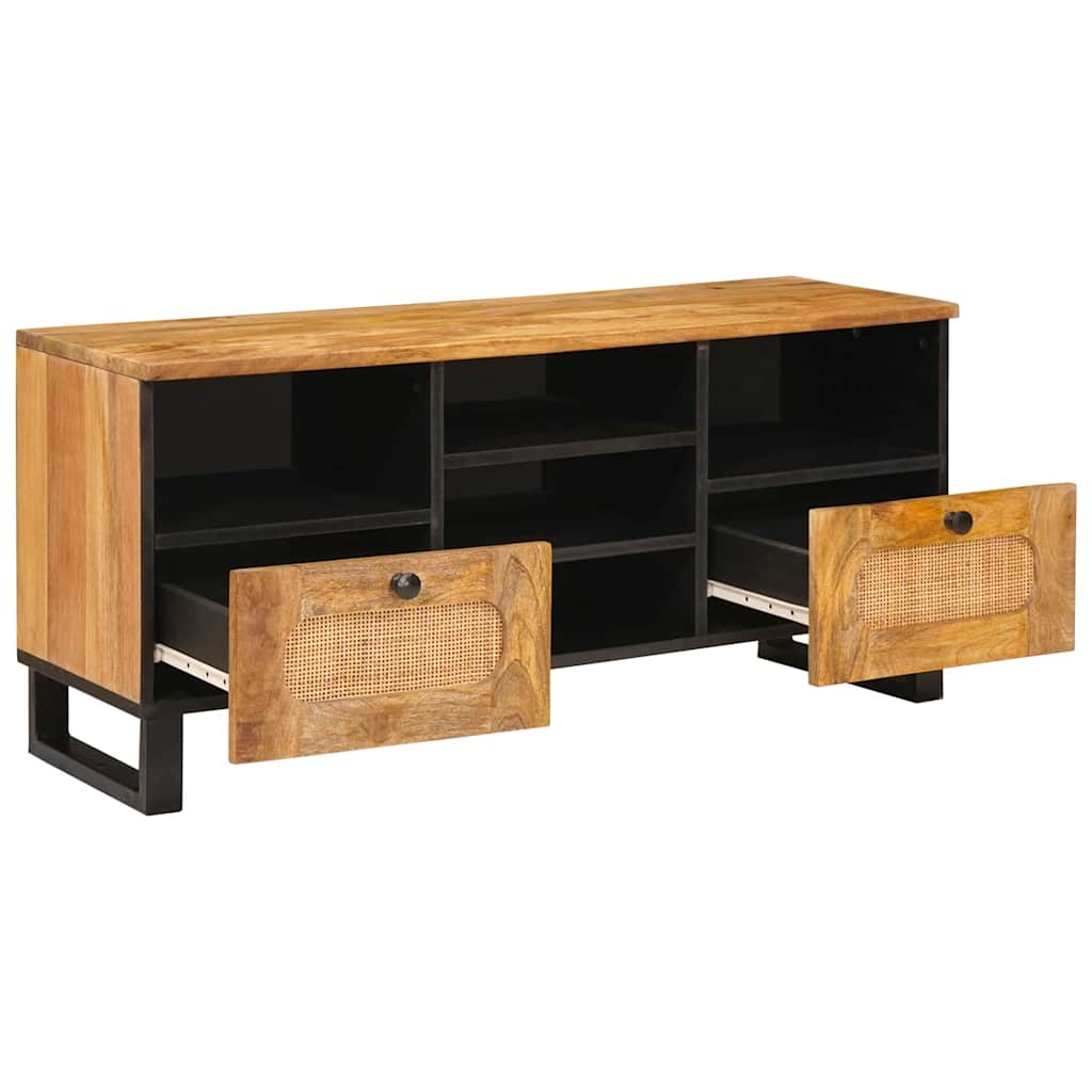 TV-Schränk mit Regal Braun 100 x 33 x 46 cm Massivholz Mango