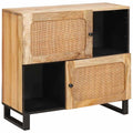 Sideboard mit Speicher Braun 80 x 33 x 75 cm Massivholz Mango