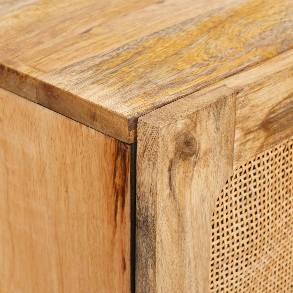 Highboard mit Speicher Braun 90 x 33 x 75 cm Massivholz Mango