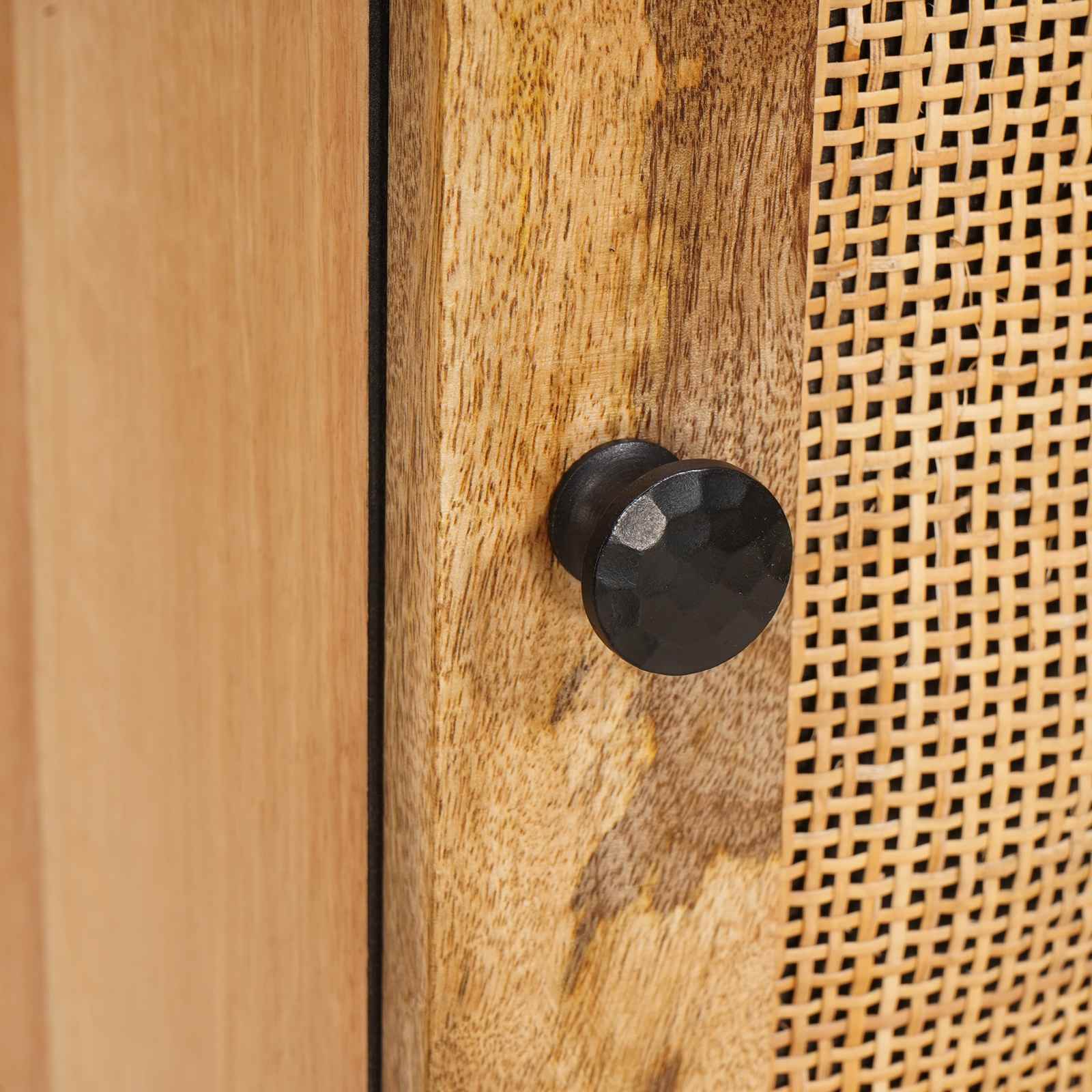 Highboard mit Speicher Braun 90 x 33 x 75 cm Massivholz Mango