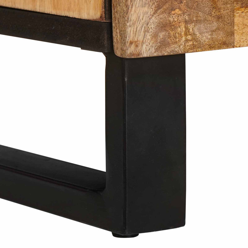 Highboard mit Speicher Braun 90 x 33 x 75 cm Massivholz Mango