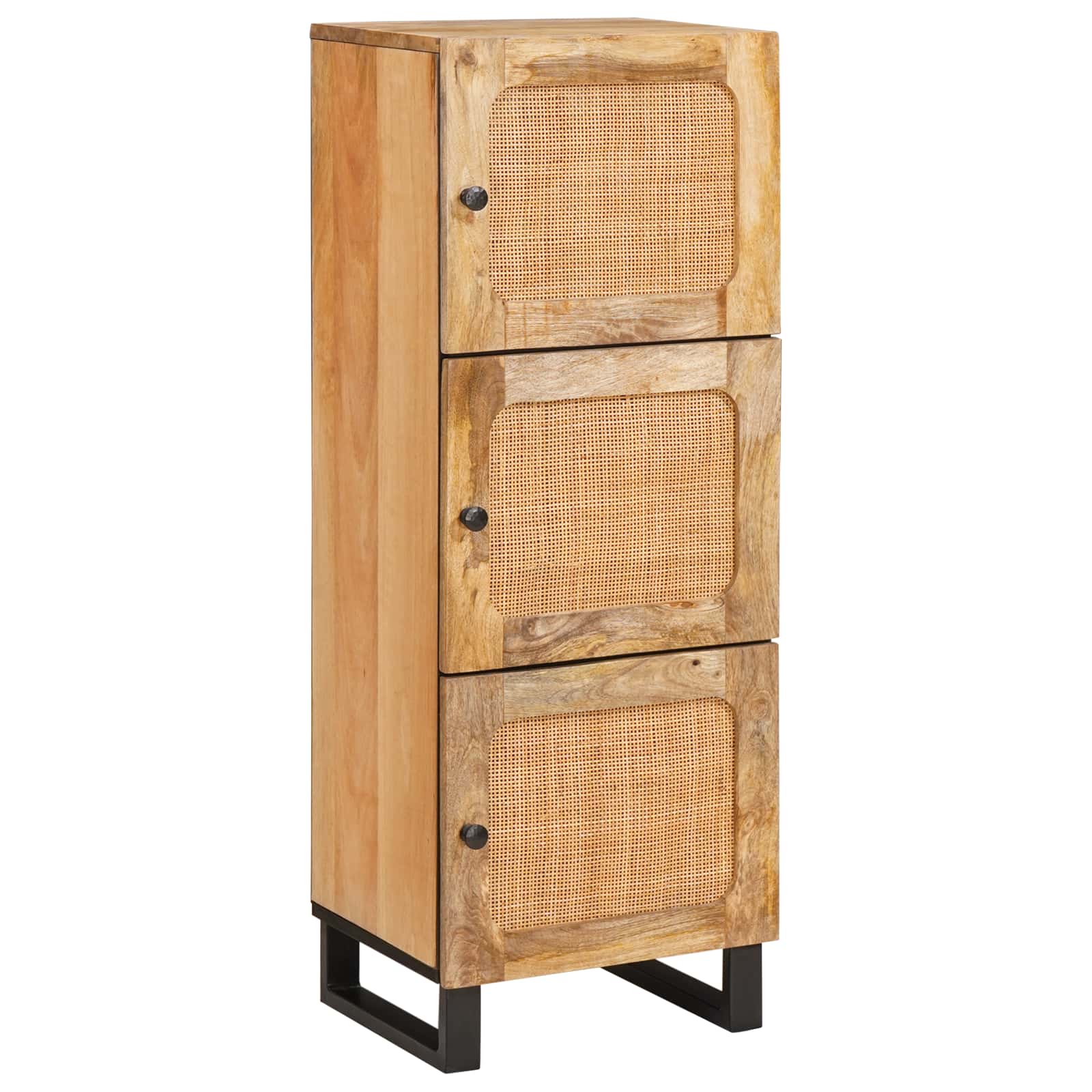 Highboard mit Speicher Braun 90 x 33 x 75 cm Massivholz Mango