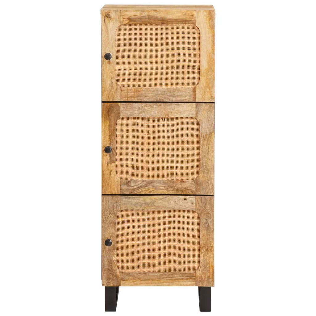 Highboard mit Speicher Braun 90 x 33 x 75 cm Massivholz Mango