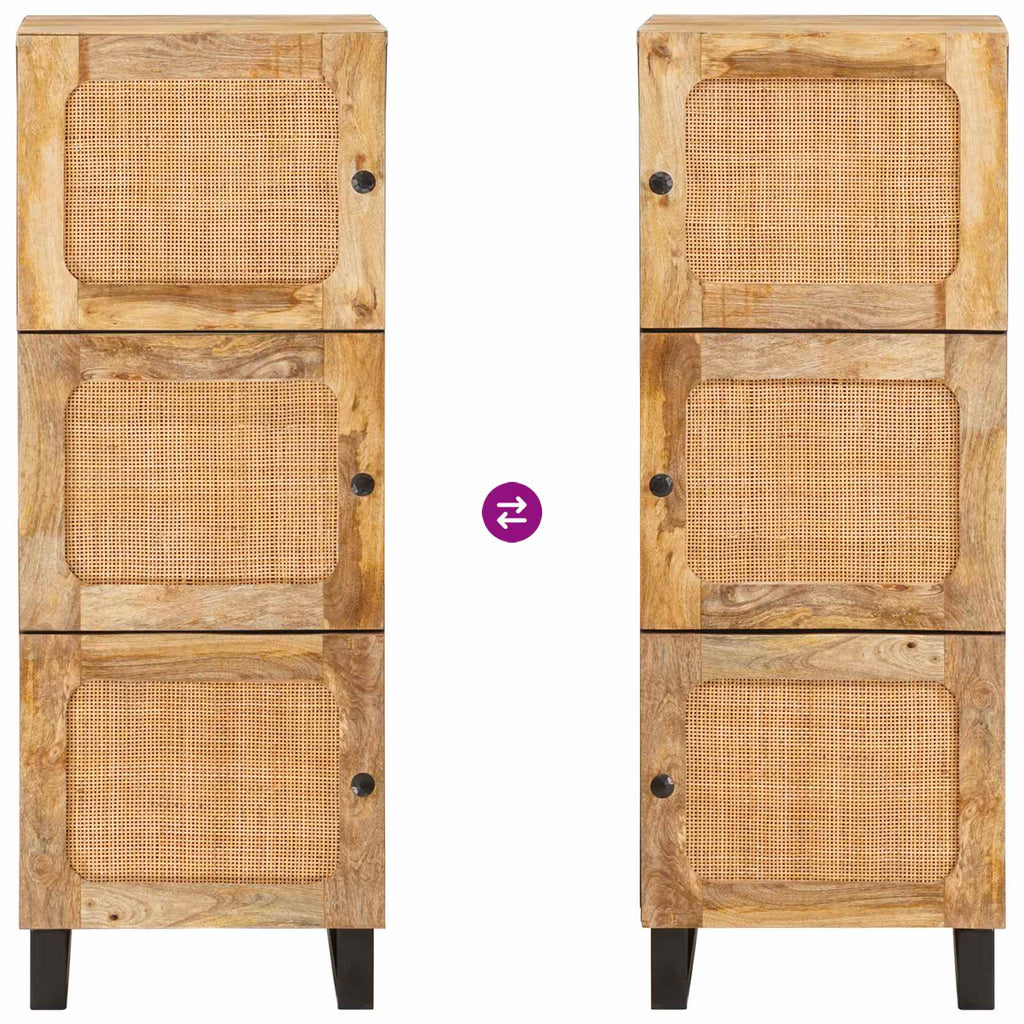 Highboard mit Speicher Braun 90 x 33 x 75 cm Massivholz Mango