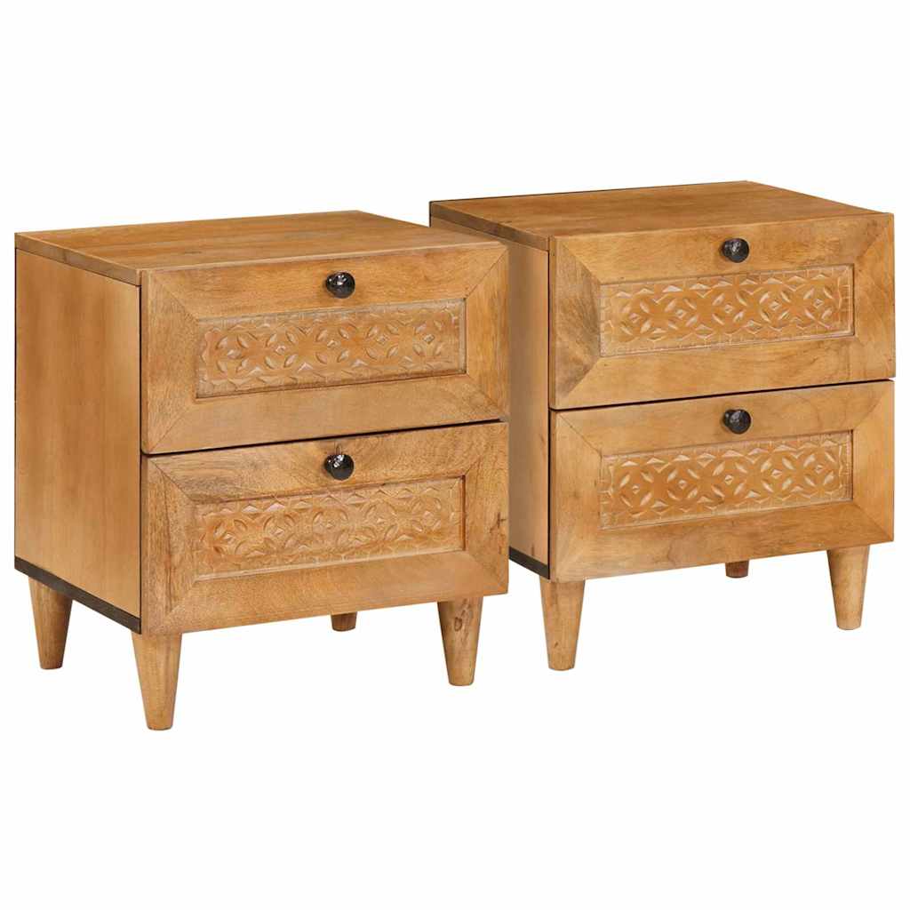 Nachttisch 2 pcs Hellbraun 40 x 33 x 46 cm Holzwerkstoff
