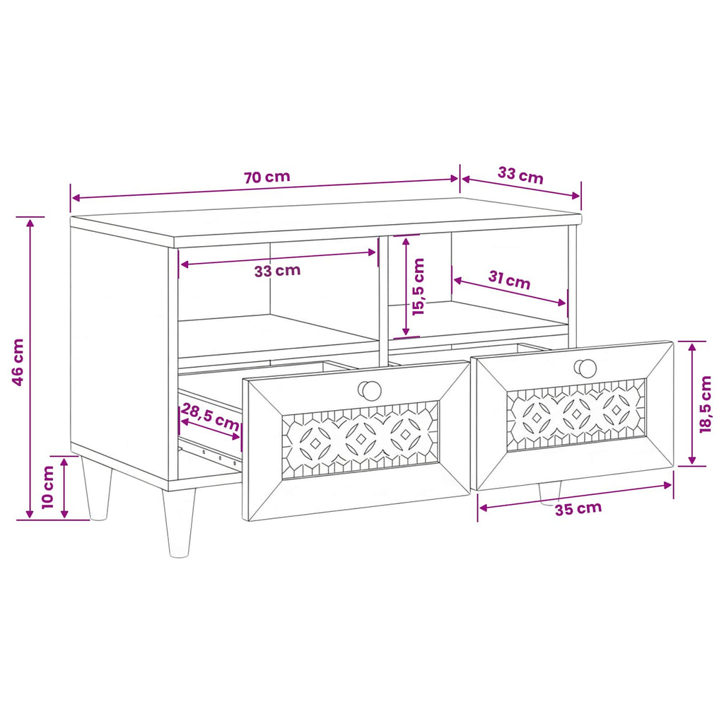 TV-Einheiten mit Regal Hellbraun 70 x 33 x 46 cm Holzwerkstoff