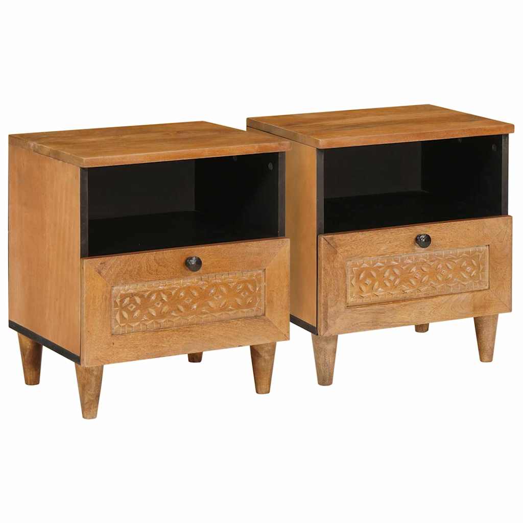 Nachttisch 2 pcs Hellbraun 40 x 33 x 46 cm Holzwerkstoff