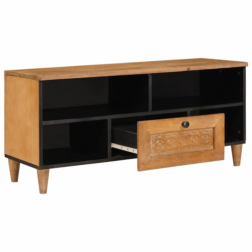 TV-Schränk mit Schubladen 100 x 33 x 46 cm Massivholz Mango
