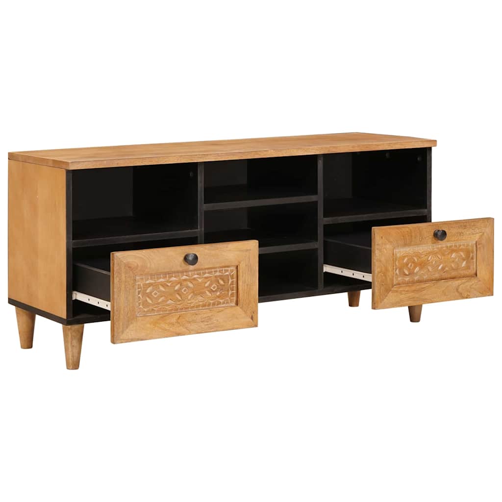 TV-Schränk mit Schubladen 100 x 33 x 46 cm Massivholz Mango